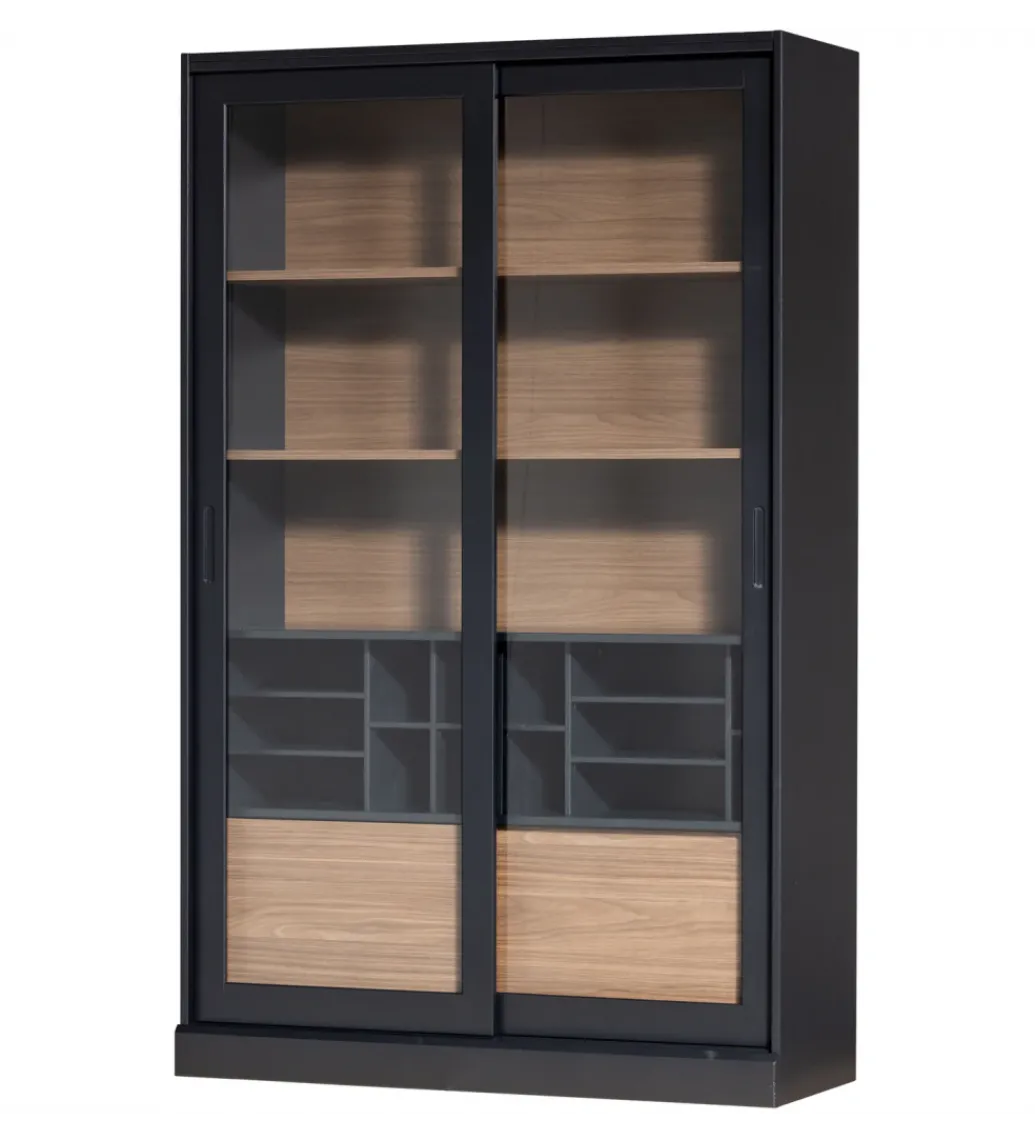 Regał JAMES 200 cm drewno sosna czarny*WOOOD Outlet