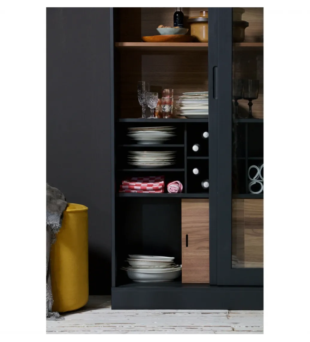 Regał JAMES 200 cm drewno sosna czarny*WOOOD Outlet