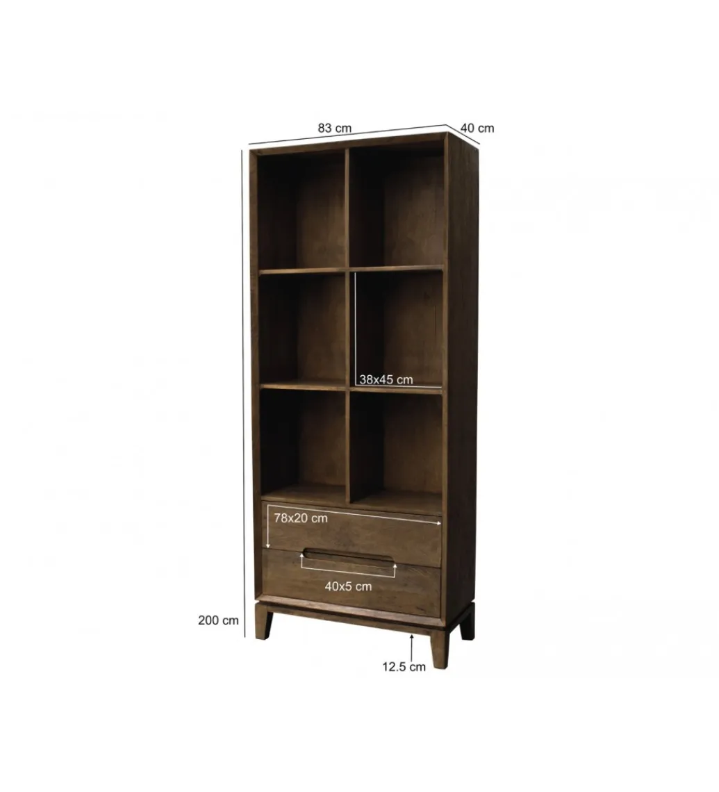 Regał KORTE 200 cm drewno mango brązowy*LF-Design Best