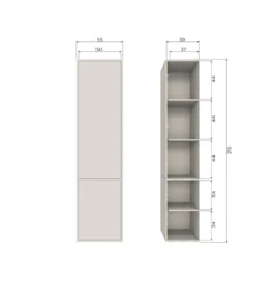 Regał MEGGY 55 cm drewno sosny szary*WOOOD Outlet