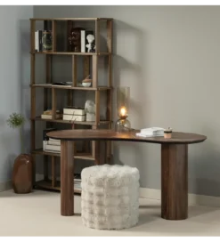 Regał RISS 186 x 90 cm drewno dębowe naturalny*WOOOD Clearance