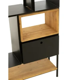 Regał TINA 65 cm x 185 cm drewno jodła czarny*J-Line Outlet
