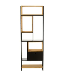 Regał TINA 65 cm x 185 cm drewno jodła czarny*J-Line Outlet