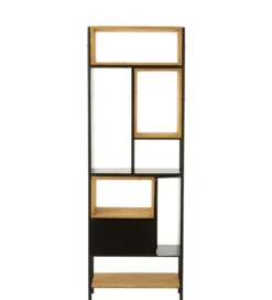 Regał TINA 65 cm x 185 cm drewno jodła czarny*J-Line Outlet