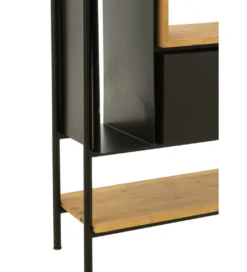Regał TINA 65 cm x 185 cm drewno jodła czarny*J-Line Outlet