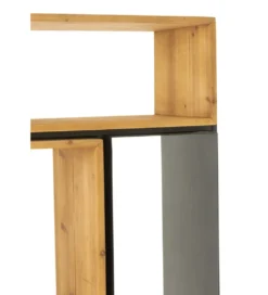 Regał TINA 65 cm x 185 cm drewno jodła czarny*J-Line Outlet