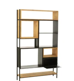 Regał TINA 110 cm x 185 cm drewno jodła czarny*J-Line Hot