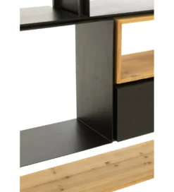 Regał TINA 110 cm x 185 cm drewno jodła czarny*J-Line Hot