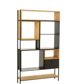 Regał TINA 110 cm x 185 cm drewno jodła czarny*J-Line Hot
