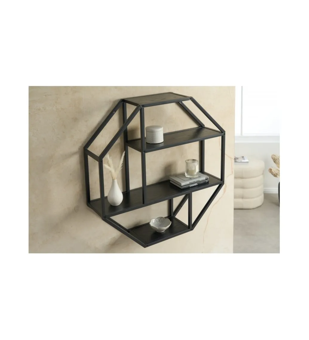 Regał wiszący FONTERA 77 cm czarny*Invicta Interior Discount