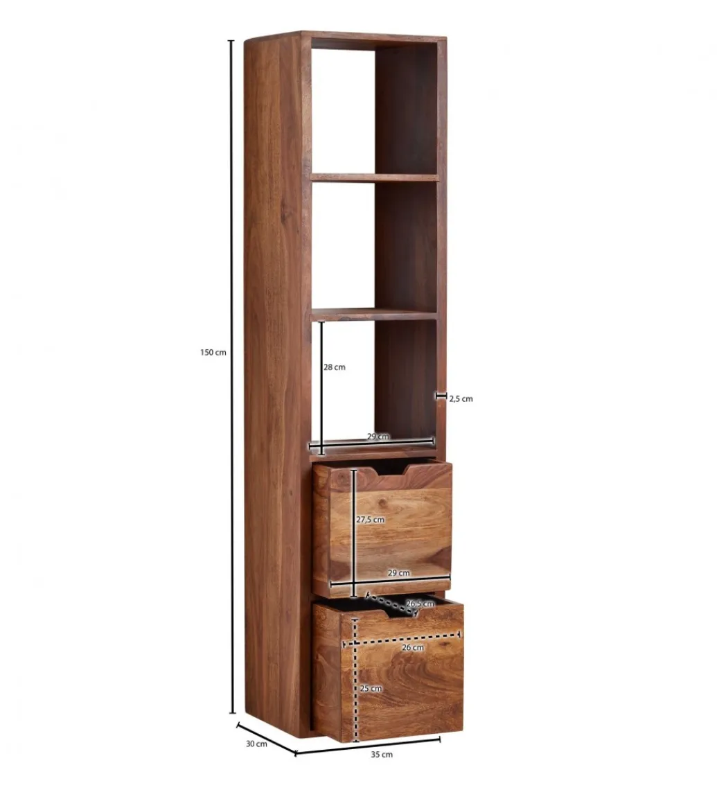 Regał wiszący MEKNES 35 cm drewno sheesham*WOHNLING, GERMANY Best
