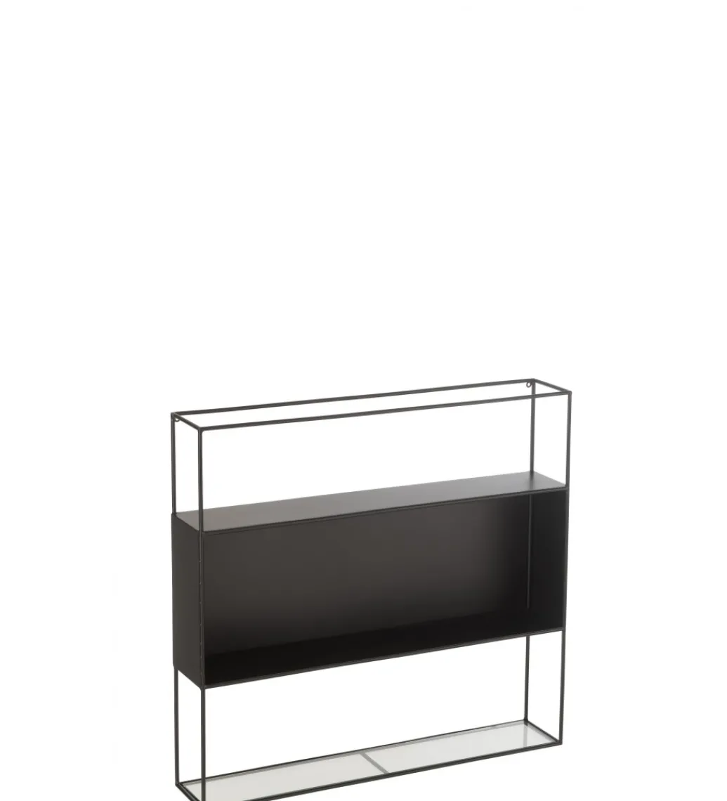 Regał wiszący Square 80 cm czarny*J-Line Outlet