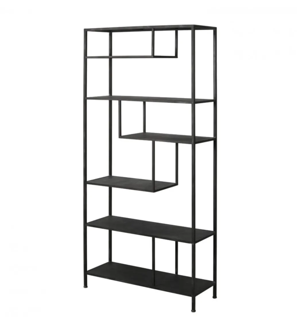 Regał YLAYA 213 cm antyczny czarny*L&L Outlet