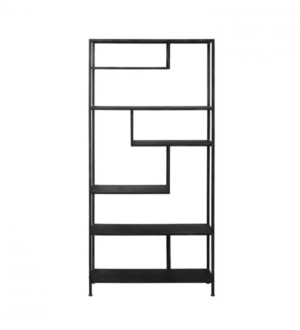 Regał YLAYA 213 cm antyczny czarny*L&L Outlet