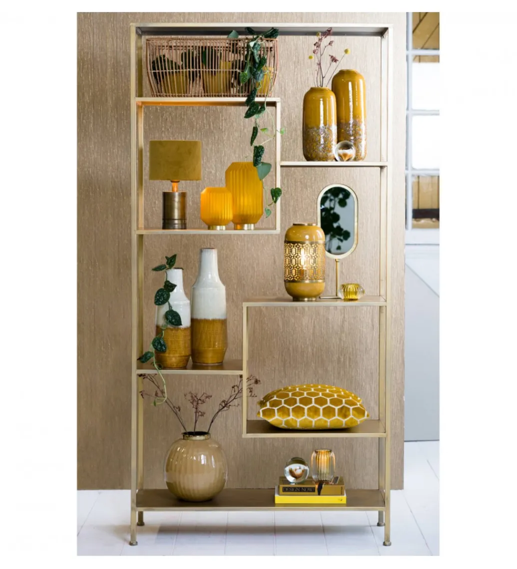 Regał YVANA 200 cm antyczny złoty*L&L Discount
