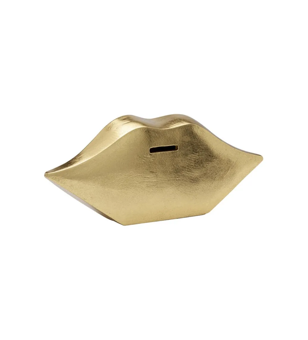 Skarbonka LIPS 13 cm złota*KDesign Best