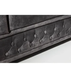 Sofa ARIELLE Chesterfield 205 Cm szary aksamit*Invicta Interior