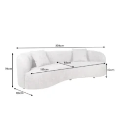 Sofa ATELIER 230 cm 3-osobowa bouclé beżowa*Invicta Interior Hot