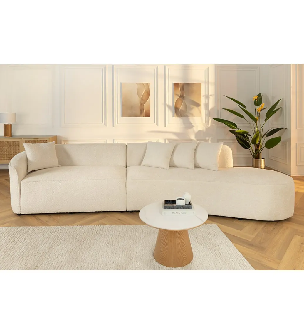 Sofa ATELIER L 330 cm 3-osobowa bouclé beżowa*Invicta Interior Clearance
