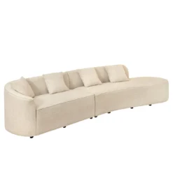 Sofa ATELIER L 330 cm 3-osobowa bouclé beżowa*Invicta Interior Clearance