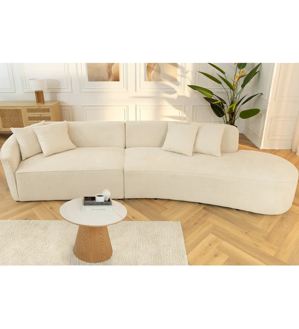 Sofa ATELIER L 330 cm 3-osobowa bouclé beżowa*Invicta Interior Clearance