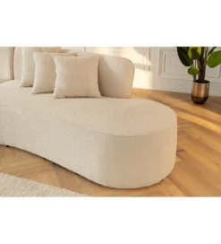 Sofa ATELIER L 330 cm 3-osobowa bouclé beżowa*Invicta Interior Clearance