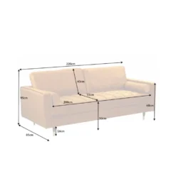 Sofa CANIS 220 cm musztardowo - żółta*Invicta Interior Clearance
