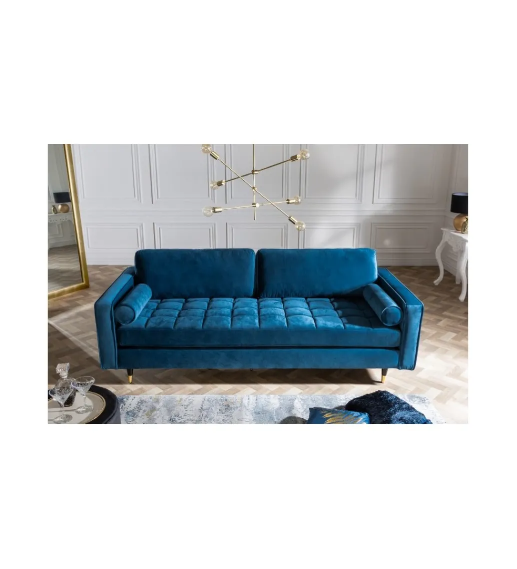 Sofa CANIS velvet 220 cm aqua velvet*Invicta Interior Discount