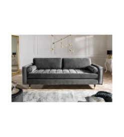 Sofa CANIS Velvet 225 cm szary aksamit*Invicta Interior Online