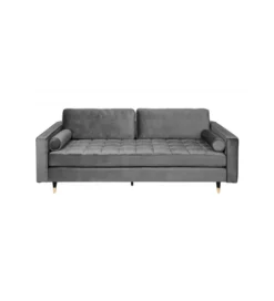 Sofa CANIS Velvet 225 cm szary aksamit*Invicta Interior Online