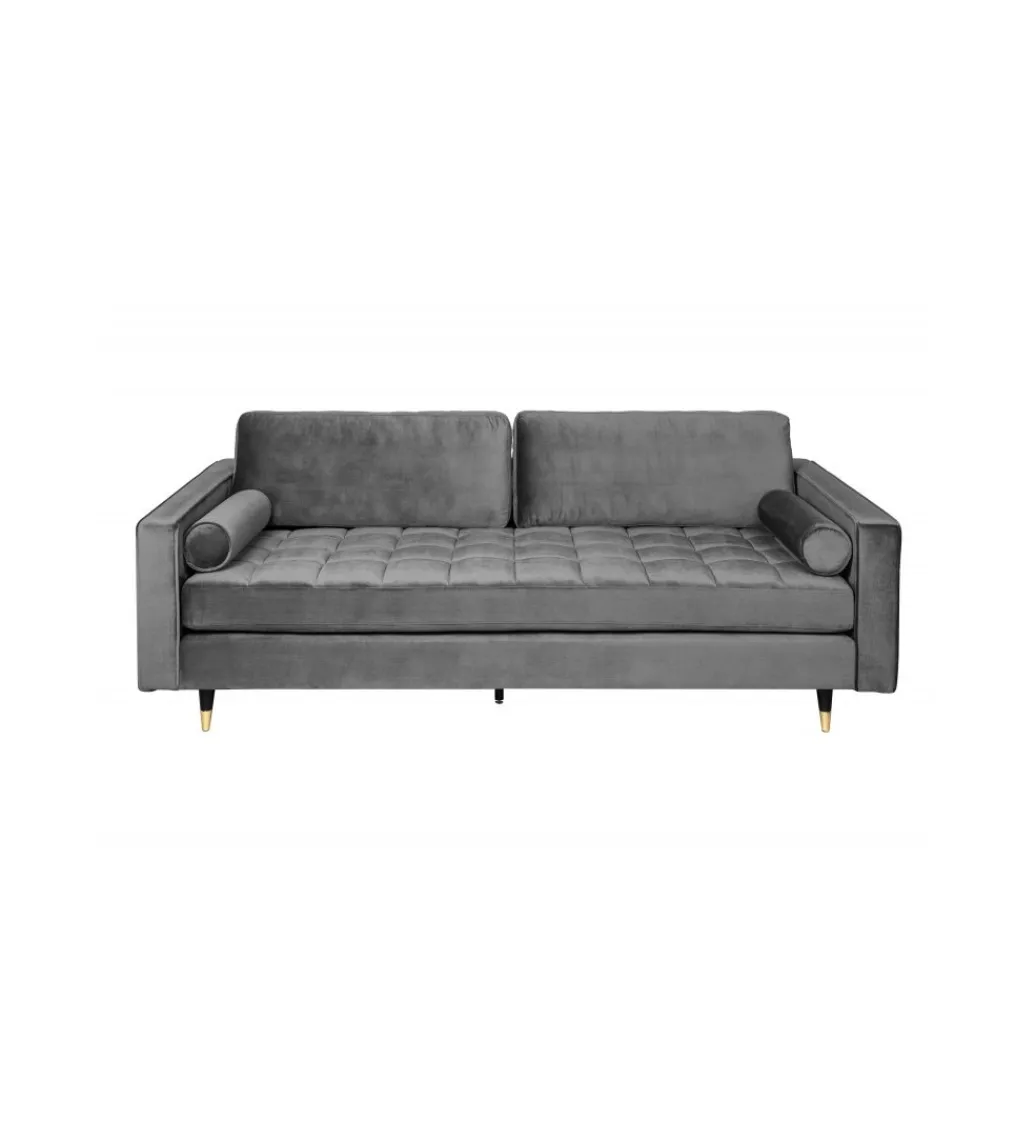Sofa CANIS Velvet 225 cm szary aksamit*Invicta Interior Online