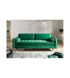 Sofa CANIS  velvet 220 cm szmaragdowo zielony aksamit*Invicta Interior New