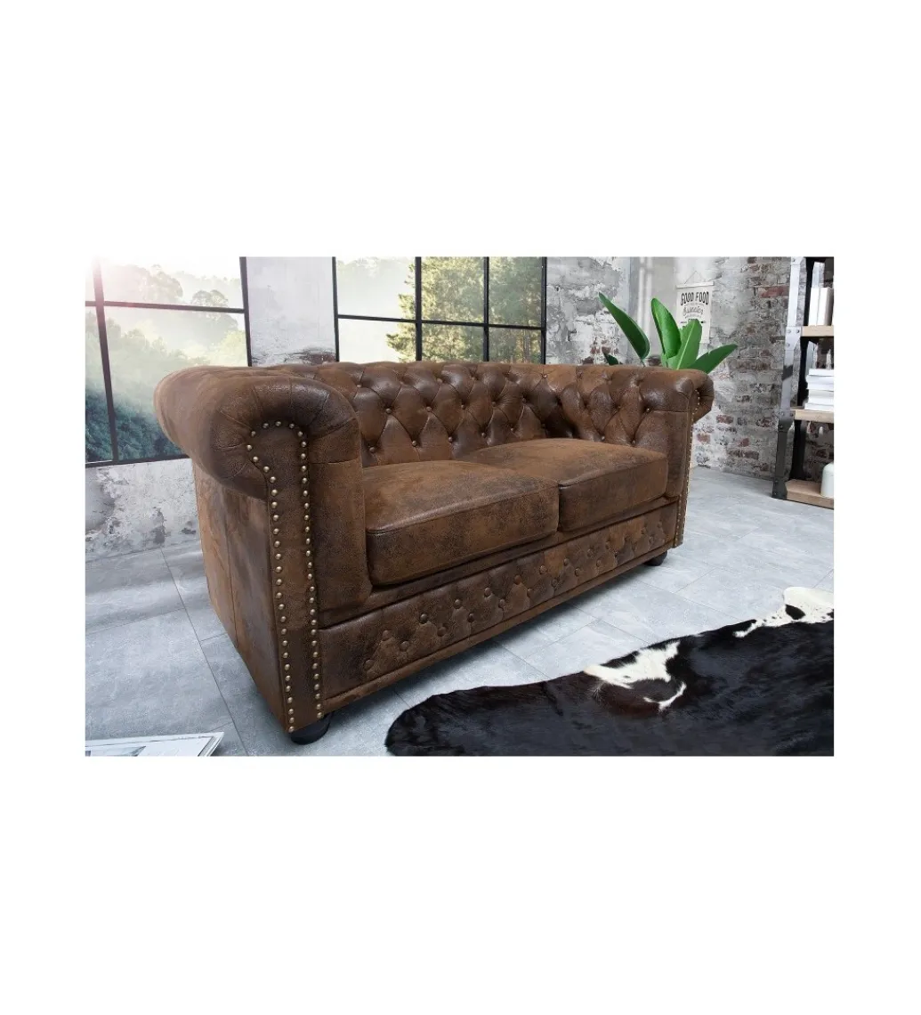 Sofa Chesterfield antyczny brąz*Invicta Interior Hot