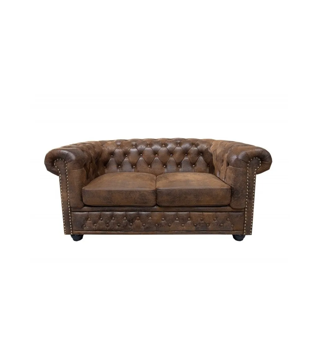 Sofa Chesterfield antyczny brąz*Invicta Interior Hot