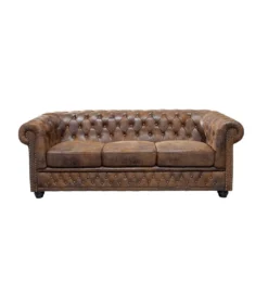 Sofa Chesterfield 205 cm antyczny brąz*Invicta Interior Outlet