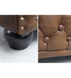 Sofa Chesterfield 205 cm antyczny brąz*Invicta Interior Outlet