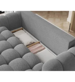 Sofa COTTONN 256 cm z funkcją spania jasny szary tkanina royal 04*ZDLINNEO Outlet