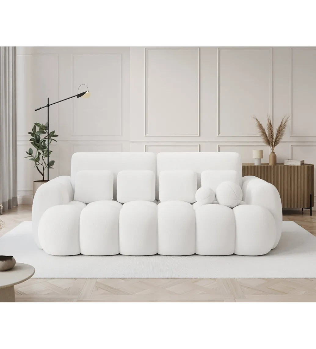 Sofa COTTONN 256 cm z funkcją spania biała tkanina paolli 01*ZDLINNEO Sale