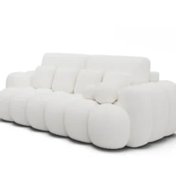Sofa COTTONN 256 cm z funkcją spania biała tkanina paolli 01*ZDLINNEO Sale