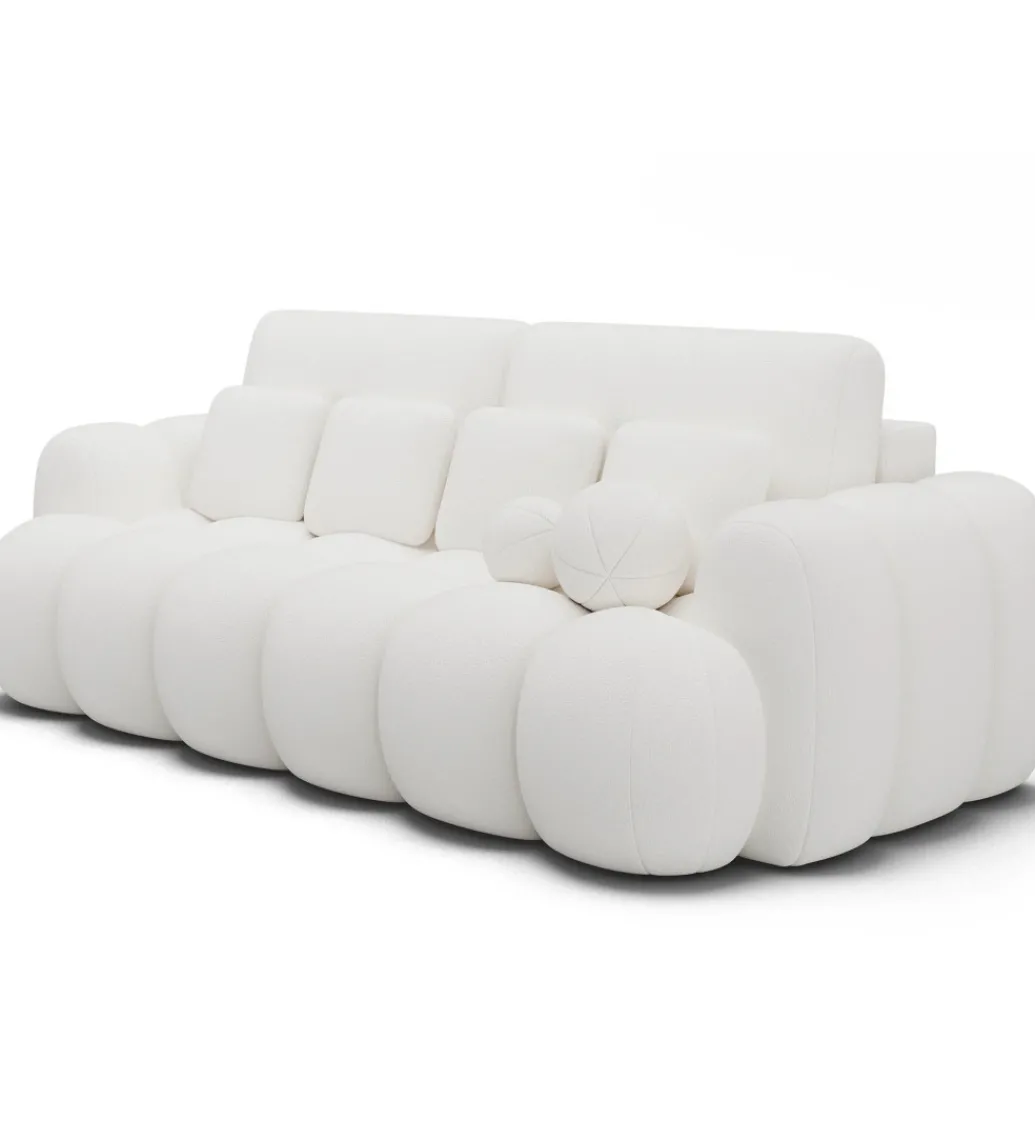 Sofa COTTONN 256 cm z funkcją spania biała tkanina paolli 01*ZDLINNEO Sale