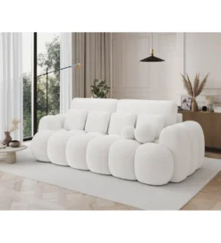 Sofa COTTONN 256 cm z funkcją spania biała tkanina paolli 01*ZDLINNEO Sale
