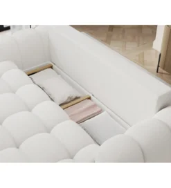 Sofa COTTONN 256 cm z funkcją spania biała tkanina paolli 01*ZDLINNEO Sale