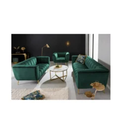Sofa dwuosobowa Scarlett 165 cm szmaragdowo zielona*Invicta Interior Clearance