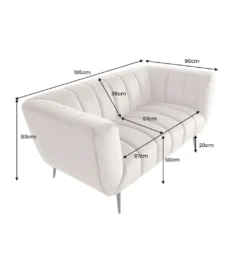 Sofa dwuosobowa Scarlett 165 cm szampański beż*Invicta Interior Best