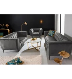 Sofa dwuosobowa Scarlett 165 cm szara*Invicta Interior - przedsprzedaż Outlet