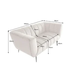 Sofa dwuosobowa Scarlett 165 cm szara*Invicta Interior - przedsprzedaż Outlet