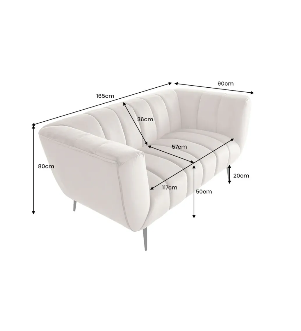 Sofa dwuosobowa Scarlett 165 cm szara*Invicta Interior - przedsprzedaż Outlet