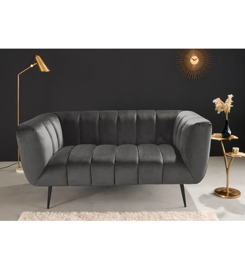 Sofa dwuosobowa Scarlett 165 cm szara*Invicta Interior - przedsprzedaż Outlet