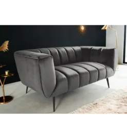 Sofa dwuosobowa Scarlett 165 cm szara*Invicta Interior - przedsprzedaż Outlet