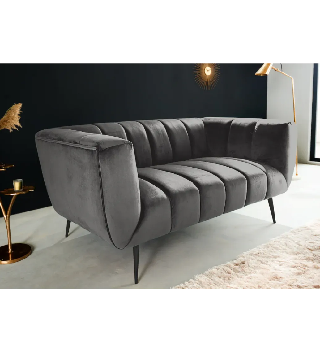 Sofa dwuosobowa Scarlett 165 cm szara*Invicta Interior - przedsprzedaż Outlet